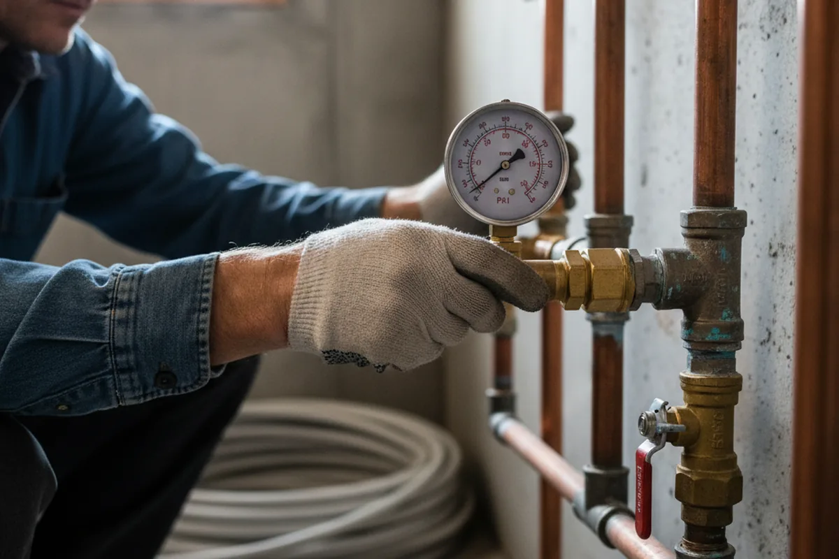 Pressure testing a repaired line during Water Line Repair in Cowpens